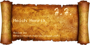 Heich Henrik névjegykártya